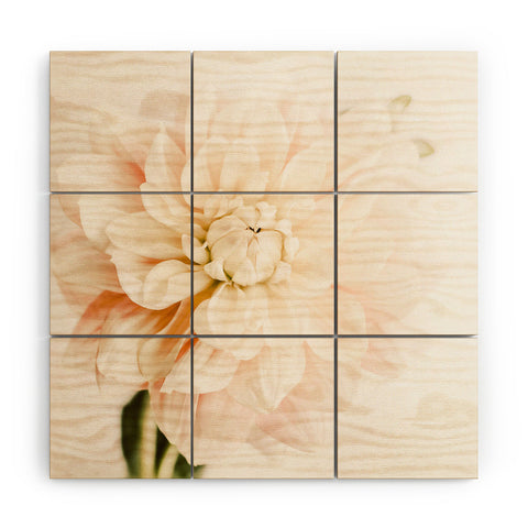 Ingrid Beddoes Vanilla Truffle Dahlia Wood Wall Mural