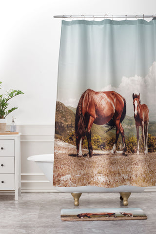 Ingrid Beddoes Wild Horses Horse Photography Shower Curtain And Mat