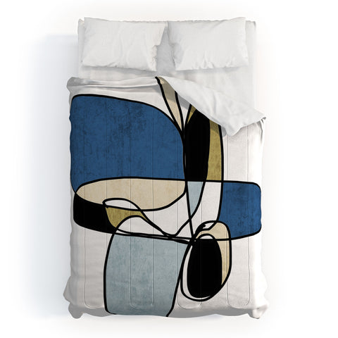 Irena Orlov Abstract Line Art 26 Comforter