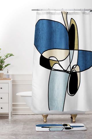 Irena Orlov Abstract Line Art 26 Shower Curtain And Mat
