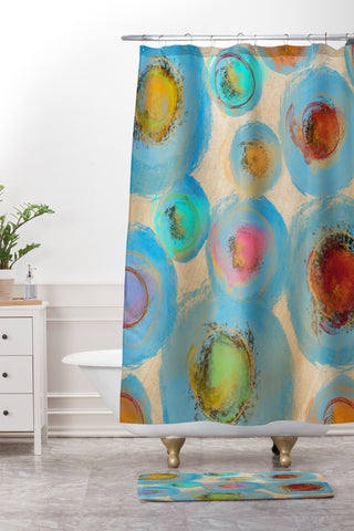 Irena Orlov Abstract Spring Flowers Shower Curtain And Mat