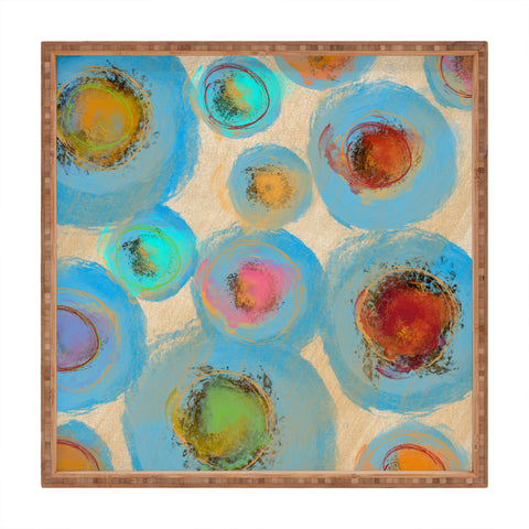 Irena Orlov Abstract Spring Flowers Square Tray