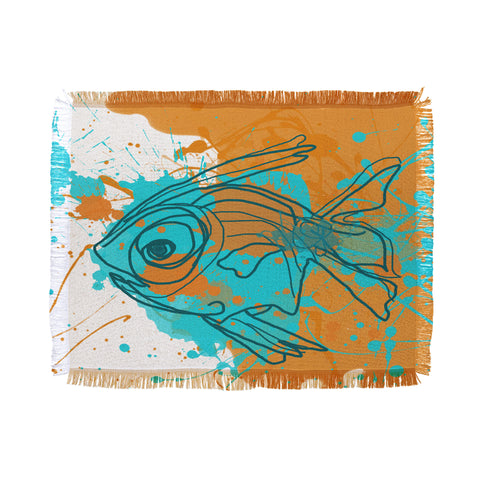 Irena Orlov Aqua Fish Throw Blanket