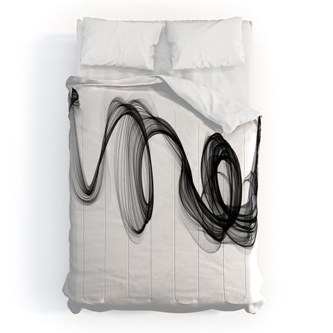 Irena Orlov Black and White Modern Minimal 87 Comforter