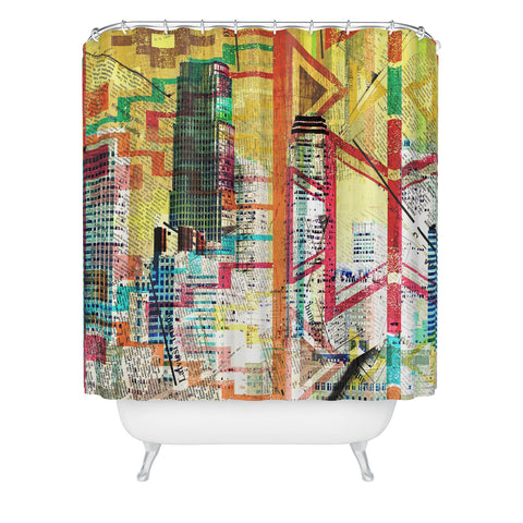 Irena Orlov Colorful Downtown Los Angeles Shower Curtain