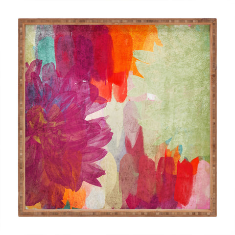 Irena Orlov Colorful Summer Blooms II Square Tray