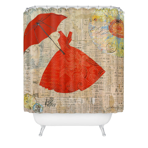 Irena Orlov Lady In Red 1 Shower Curtain
