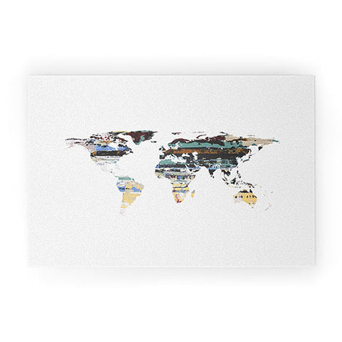 Irena Orlov Painted World Map I Welcome Mat