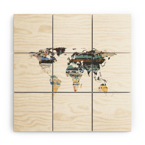 Irena Orlov Painted World Map I Wood Wall Mural
