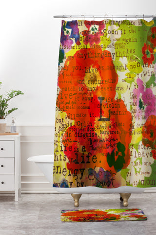 Irena Orlov Poppy Poetry 3 Shower Curtain And Mat