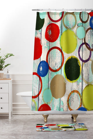 Irena Orlov Rainbow Circles Shower Curtain And Mat