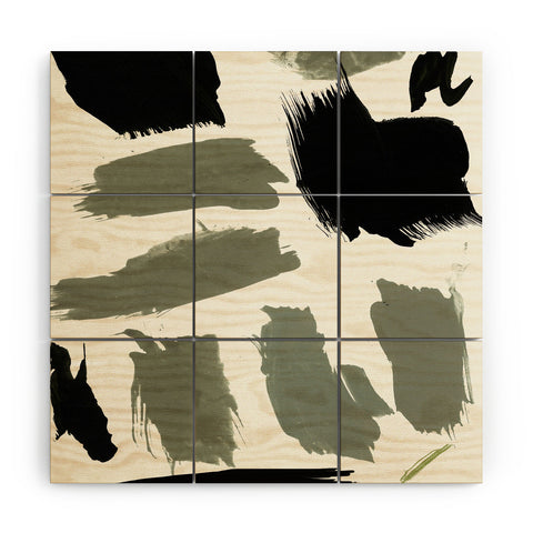 Iris Lehnhardt abstract marks 01 Wood Wall Mural