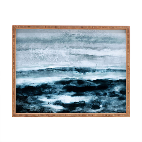 Iris Lehnhardt abstract waterscape Rectangular Tray