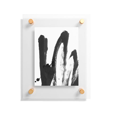 Iris Lehnhardt b and w strokes 4 Floating Acrylic Print
