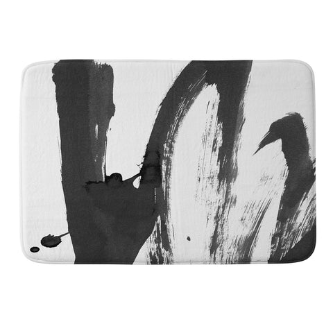 Iris Lehnhardt b and w strokes 4 Memory Foam Bath Mat