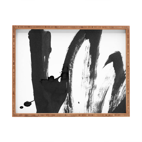 Iris Lehnhardt b and w strokes 4 Rectangular Tray