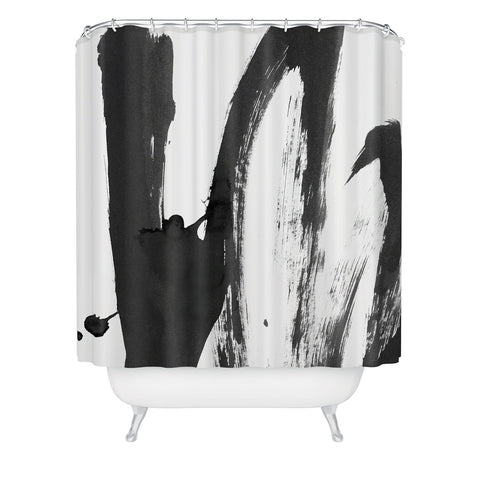 Iris Lehnhardt b and w strokes 4 Shower Curtain