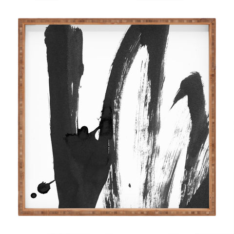Iris Lehnhardt b and w strokes 4 Square Tray