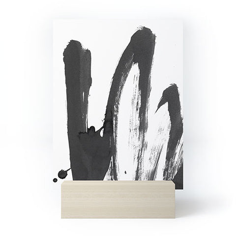 Iris Lehnhardt b and w strokes 4 Mini Art Print