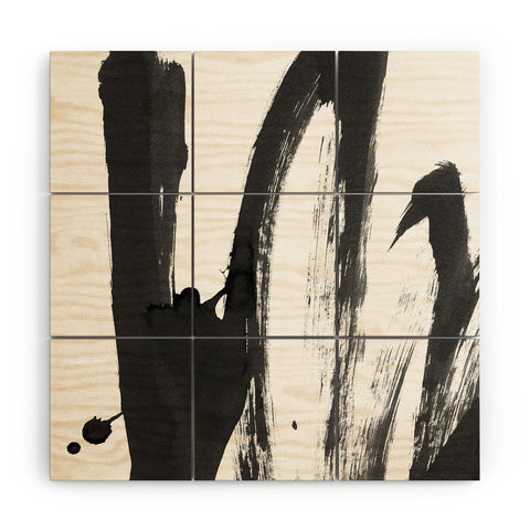 Iris Lehnhardt b and w strokes 4 Wood Wall Mural