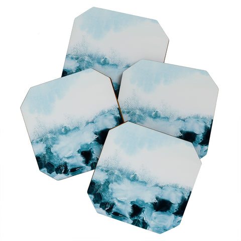 Iris Lehnhardt blue landscape Coaster Set
