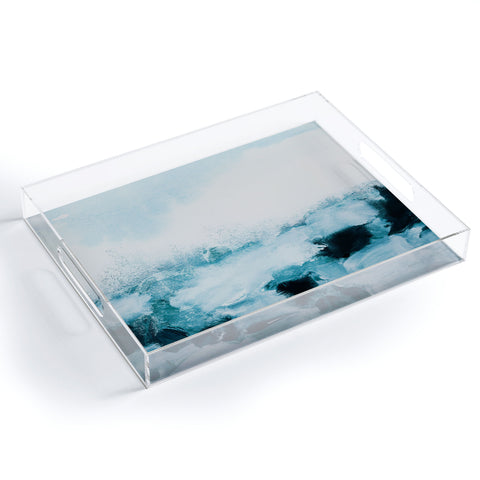 Iris Lehnhardt blue landscape Acrylic Tray