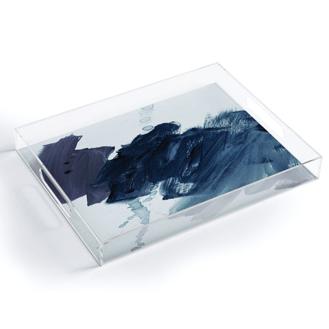 Iris Lehnhardt brushstrokes 11 bluish Acrylic Tray