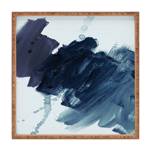 Iris Lehnhardt brushstrokes 11 bluish Square Tray