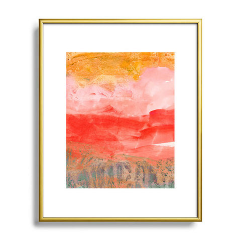 Iris Lehnhardt coral horizon Metal Framed Art Print