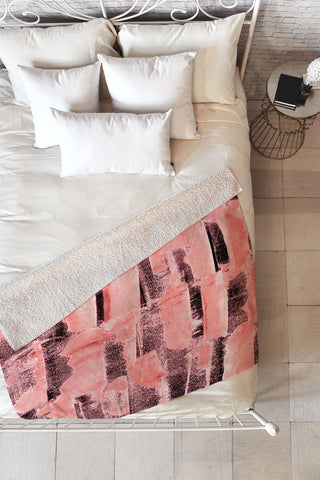 Iris Lehnhardt coral pattern Fleece Throw Blanket
