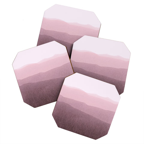 Iris Lehnhardt gradient landscape soft pink Coaster Set