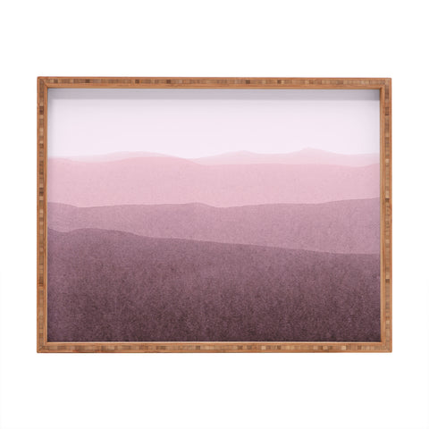 Iris Lehnhardt gradient landscape soft pink Rectangular Tray