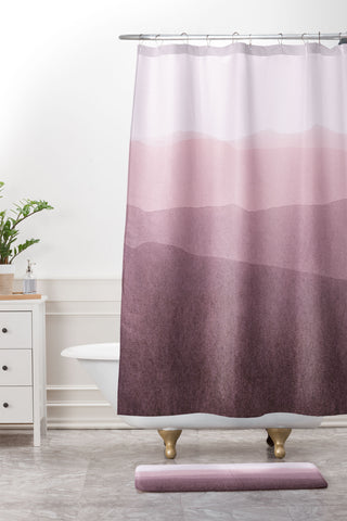Iris Lehnhardt gradient landscape soft pink Shower Curtain And Mat