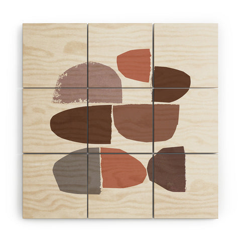 Iris Lehnhardt minimalist collage Wood Wall Mural