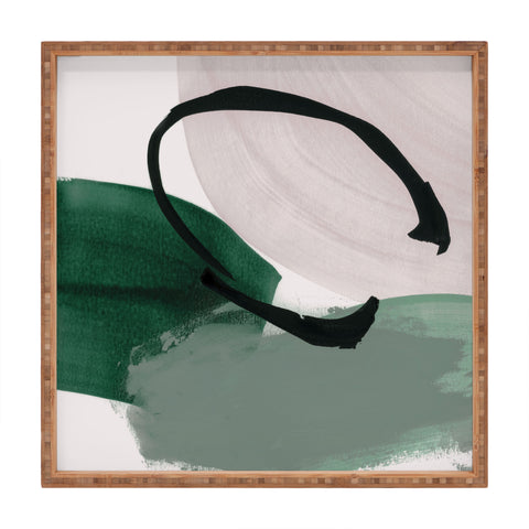 Iris Lehnhardt minimalist painting 01 Square Tray