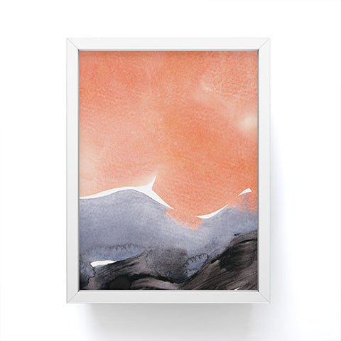 Iris Lehnhardt orange blue graphite Framed Mini Art Print