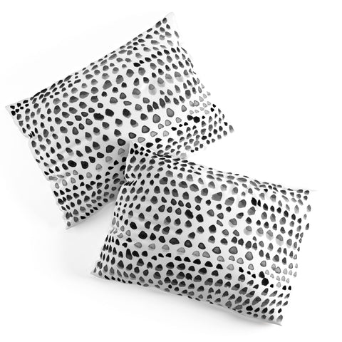 Iris Lehnhardt painted dots black Pillow Shams