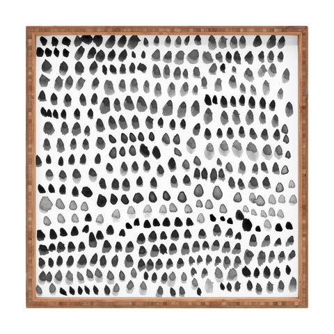 Iris Lehnhardt painted dots black Square Tray