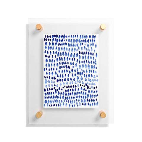 Iris Lehnhardt painted dots blue Floating Acrylic Print