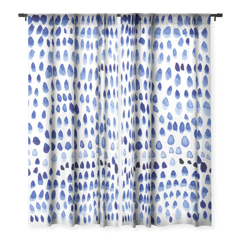 Iris Lehnhardt painted dots blue Sheer Non Repeat