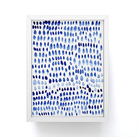 Iris Lehnhardt painted dots blue Framed Mini Art Print
