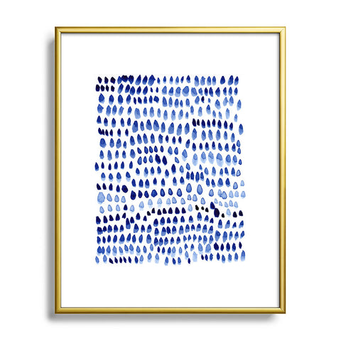 Iris Lehnhardt painted dots blue Metal Framed Art Print