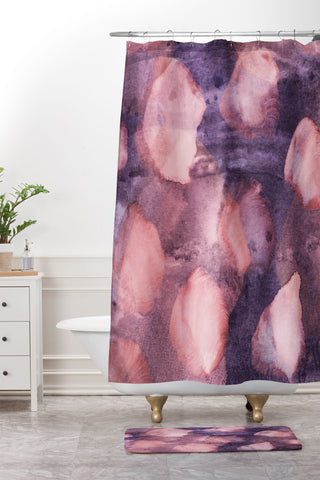 Iris Lehnhardt watercolor texture Shower Curtain And Mat