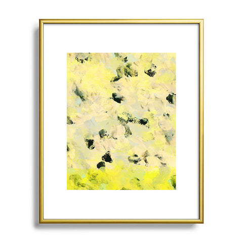 Iris Lehnhardt yellow mellow dots Metal Framed Art Print