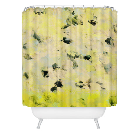 Iris Lehnhardt yellow mellow dots Shower Curtain