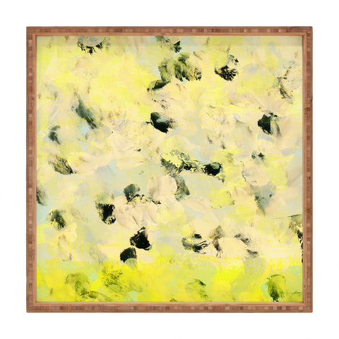 Iris Lehnhardt yellow mellow dots Square Tray