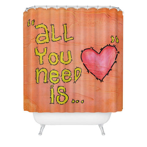 Isa Zapata All You Need Is Love Shower Curtain