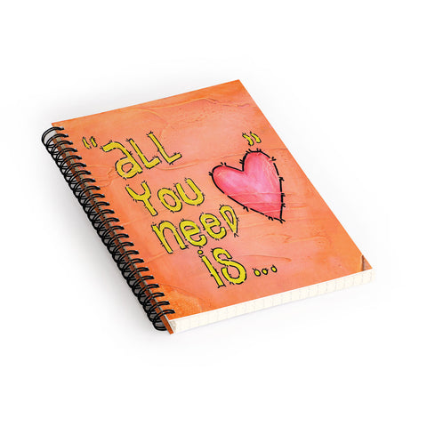 Isa Zapata All You Need Is Love Spiral Notebook