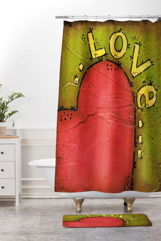 Isa Zapata Amor Shower Curtain And Mat