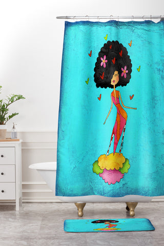 Isa Zapata Boogie Shower Curtain And Mat